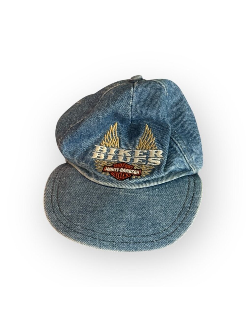 Vintage Harley-Davidson Biker Blues Denim Cap – Small